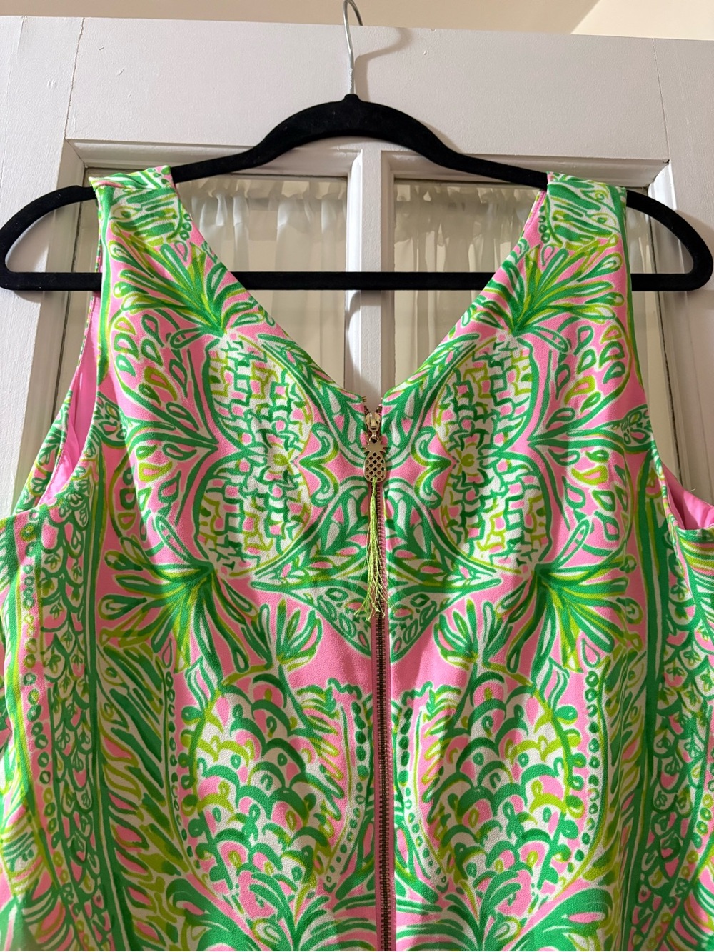 Lilly Pulitzer Hot Pink Romper with Bright Green Print - Picture 8 of 13
